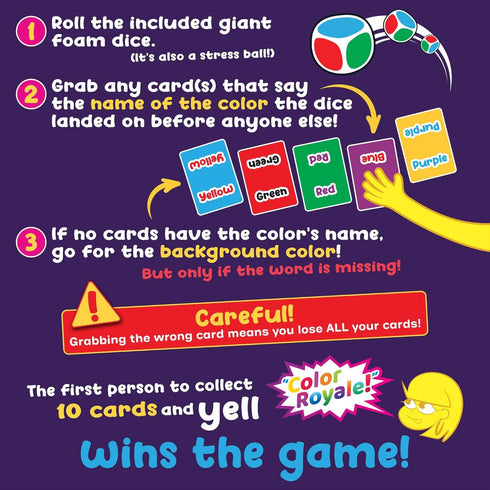 Zombie Ghost Games 5 15 4+, 2-8 Color Royale Fast-Paced Family Card Game - Color Matching Party Game for Kids