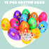 12 6 Inches JOYIN Pcs Large Printed Easter Eggs, Jumbo Plastic Eggs Fillable for Easter Themed Hunt Basket Stuffers