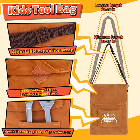 Set,MAGIC4U Set Bag,11 3-6 Kids Tool Toddler Tool with Tool Tools Equipements,Pretend Play Construction Kits for Kids