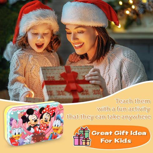 LELEMON 60 Piece Puzzles for Kids Ages 4-8, Educational Learning Jigsaw Toys in a Metal Box for Girls and Boys.