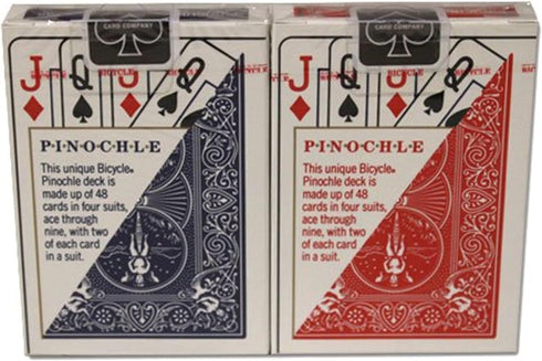 12 Decks Bicycle Pinochle Cards (6 Red / 6 Blue)