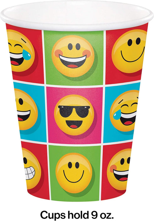 Creative Converting 322174 Show Your Emojions Paper Cups - 9 oz