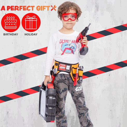 JOYIN 24Pcs Kid Tool Set, Pretend Play Toddler Tool Toy with Electric Toy Drill in Carry Case