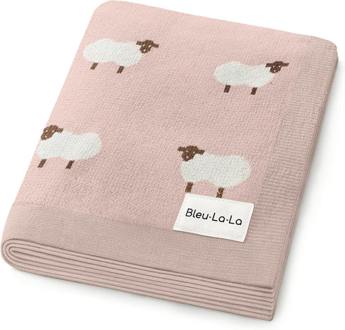 Luxury Knit Baby Receiving Blanket - 100% Cotton Soft Cozy Lightweight Receiving