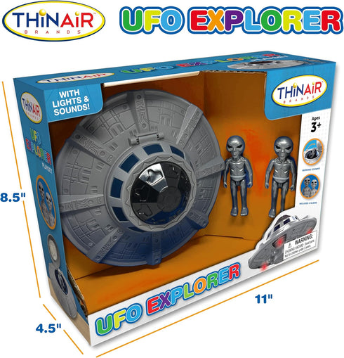 Nature Bound UFO Spaceship Space Toy - Kids Playset with Two Aliens, Lights & Sounds for Educational STEM Adventure