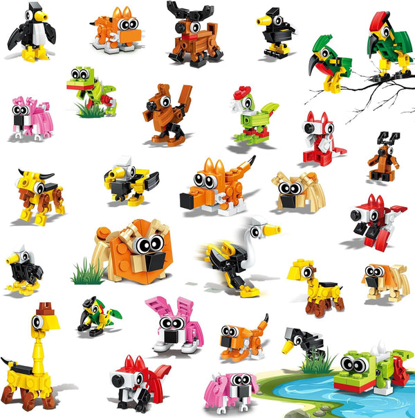 TWERF Party Favors for Kids- 30 Pack Animals Building Blocks Set Goody Bags