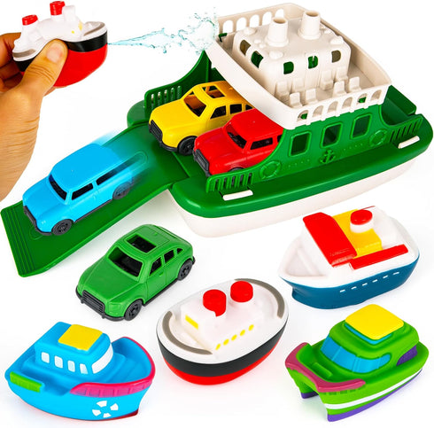 ArtCreativity Ferry Boat Bath Toy for Toddlers - 9 Pcs - Baby