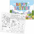 KFNER Happy Easter Coloring Paper Placemats, Spring Coloring Sheets, Easter Party Activities