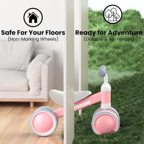 1 1st 12-24 2-Minute BEKILOLE Year Old Girl Gifts Baby Balance Bike Birthday Girl Gift with LED Light Up Wheels