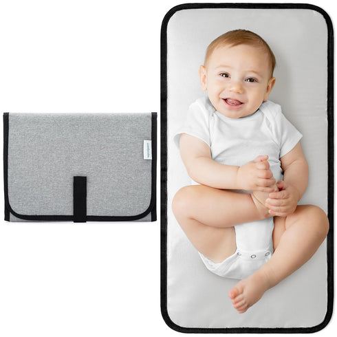 Pack 3 Comfy Cubs Muslin Swaddle Blankets of and Baby Changing Pad Compact Size Bundled