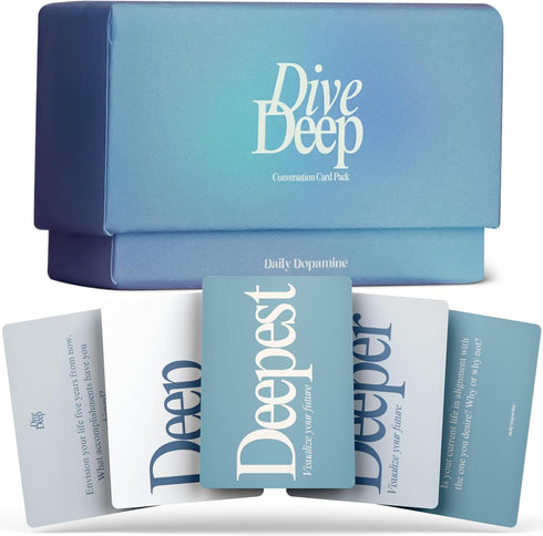 Daily Dopamine Dive Deep Conversation Cards - Get to Know Each-Other Ice-Breaker