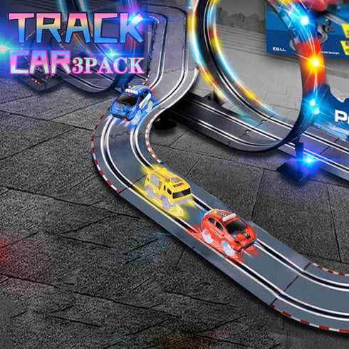 Track Cars Replacement Only - Light Up Toy Cars with 5 Flashing LED Lights, Compatible with Magic Tracks