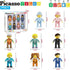 Picasso Toys 8 Piece Magnetic Action Figures Family Character Set for Building Block Tiles, Educational Kit