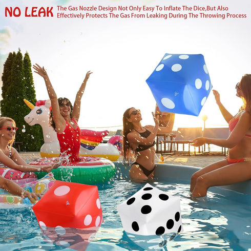 3 Pack Inflatable Dice, Jumbo Giant Dice Toy for Indoor Outdoor Board Game Ludo Pool Party Favor