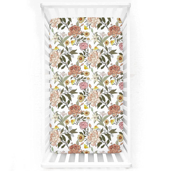 Crib Sheets HNHUAMING Neutral Baby Crib Fitted Sheets, Ultra Soft & Breathable