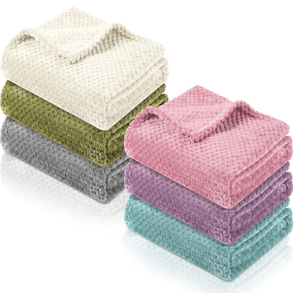 6 Pcs Baby Blanket Flannel Fuzzy Cozy Throw Blankets Soft Warm Fleece