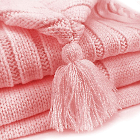0-6 XMWEALTHY Newborn Baby Wrap Swaddle Blanket Knit Sleeping Bag Receiving Blankets Stroller Wrap for Baby Light Pink