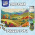 MicroPuzzles “Fields & Flowers” 2-Pack - Mini Puzzles for Adults, 150 Piece Small Puzzles for Adults and Teens - 4” x 6” Inch, Compact and Challenging Portable Jigsaw Puzzles for Travel and Relaxation