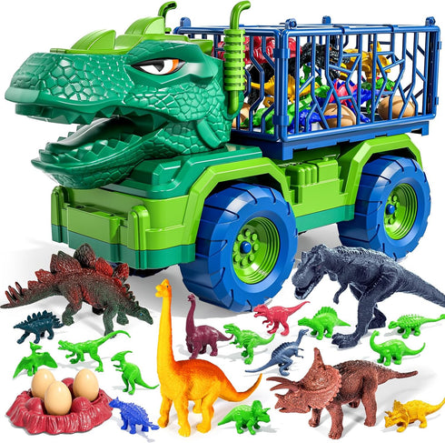 22 1 Set 3-5 5-7, 18 3 4 5 6 7 in Toddler T-rex Dinosaur Truck Toy for Kids Boys Tyrannosaurus Carrier Transport Truck