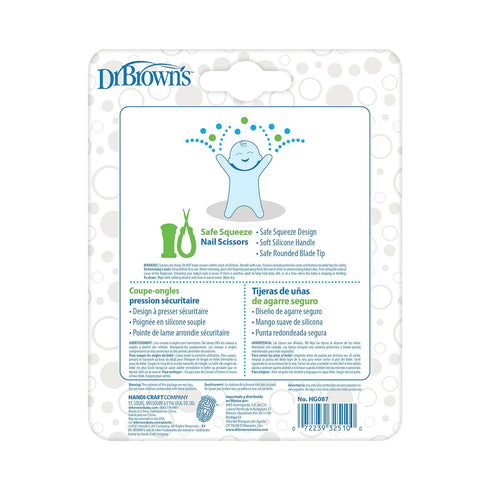 100% Dr. Brown's Safe Squeeze Nail Scissors with Rounded Blade Tip and Silicone Handle for Infant & Baby