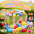100 KissFuture PCS Prefilled Easter Eggs with Toys, Easter Eggs Filled for Egg Hunt, Easter Basket Stuffers for Kids
