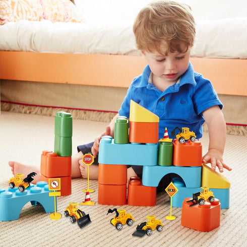 SEERMIA 11-pieces Set 6 5 mini construction vehicles Cake Decoration truck cake toppers construction birthday party