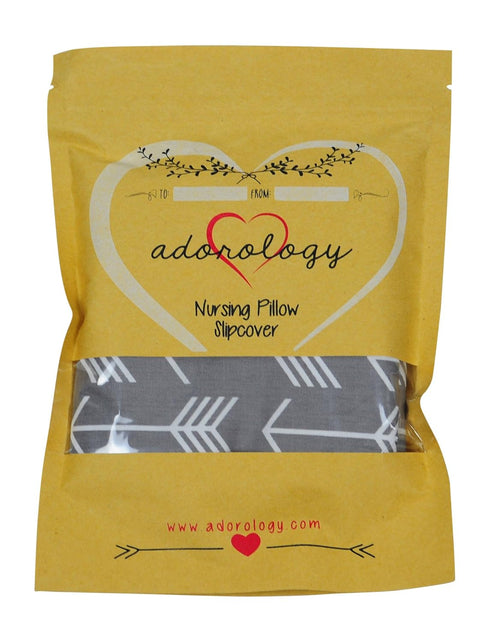 Adorology Nursing Pillow Slipcover (Cover ONLY) for Boppy, Gray Arrow Design, Pillow NOT Included, Fits Standard