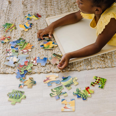 Melissa & Doug Dinosaurs Wooden Jigsaw Puzzle with Storage Tray, 24 pcs