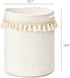 Closet 15.7"x19.6" Mkono Macrame Decorative Cotton Rope Basket Boho Nursery Decor Small Cute Woven Tassel Storage Bins
