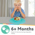 Nuby Sure Grip Silicone Feeding Bowl - Toddler Suction Plate - 6+ Months - Aqua