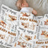 Novusopt Personalized Squirrel Baby Blanket - Custom Name Receiving Blanket for Boys, Newborn Soft Nursery Blankets