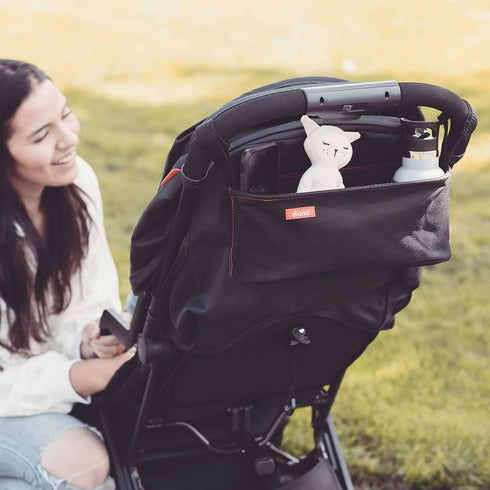 Diono Buggy Buddy Universal Stroller Organizer, Black, with Cup Holders and Zippered Pockets