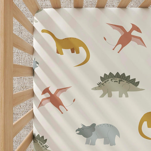 2 Pack Evolur Rawrsome Light Crib Sheet, Fitted Crib Sheet for Standard Crib and Toddler Mattress, Soft and Breathable
