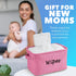 Baskets for Organizing Wipes and Newborn Essentials, Pink Linen Diaper and Wipes Organizer, 9 x 6 x 5.5 Inches