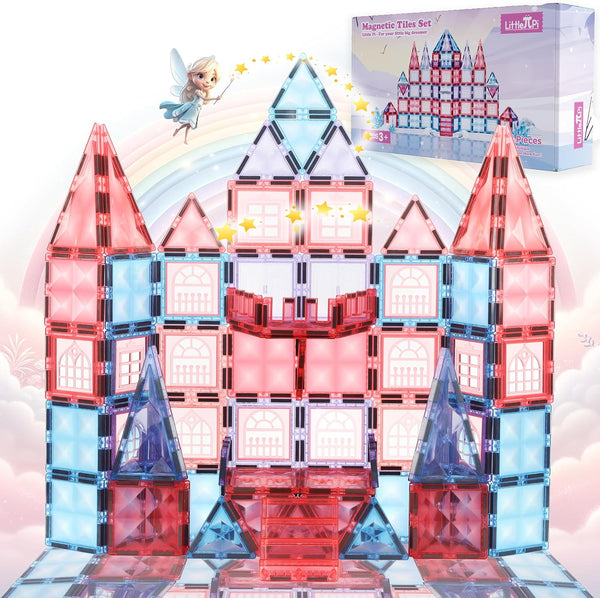 Little Pi 104pcs Frozen Princess Castle Magnetic Tiles Building Blocks - 3D