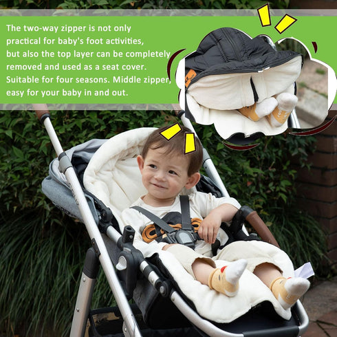 Weatherproof Winter Footmuff for Stroller Toddler, Univerisal Footmuff Infant and Toddler, Outdoor Waterproof Winter