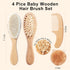 Set Set Baby Hair Brush for Newborns, Wooden Baby Brush & Comb - Toddler Cradle Cap Brush, Ultra Soft Goat Hair