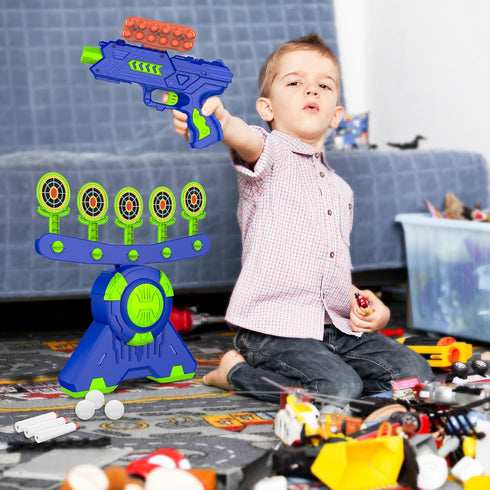 GMAOPHY Shooting Games Toy - Glow in The Dark Floating Ball Targets with Foam Dart Blaster, 10 Balls 5 Targets