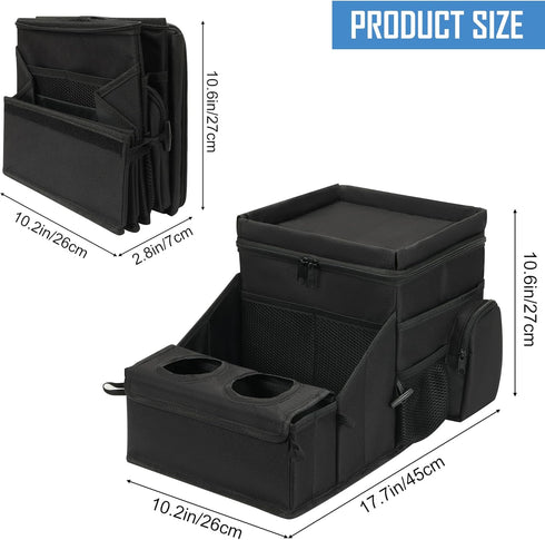 COOLBEBE Car Seat Organizer, Backseat Car Organizer with Cup Holders for Kids and Adults Travel, Cooler Compartment