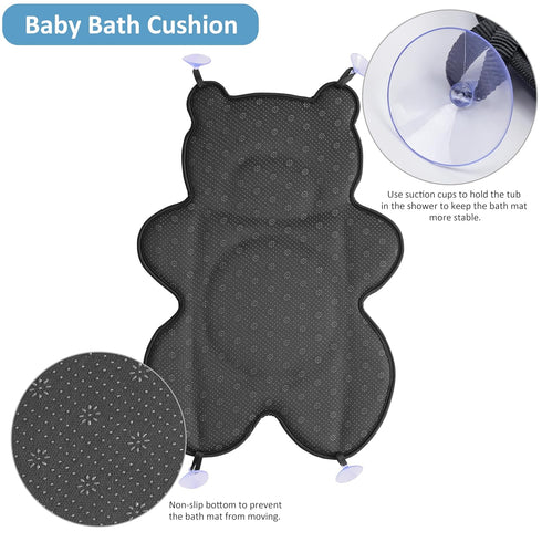 Ihaapsi 4 Infant Baby Bath Cushion,Fits Inside Most Baby Bathtubs, Breathable Soft Baby Bath Support Seat,Baby Bath Pad