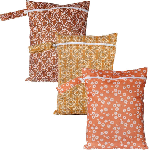 Happy Flute 3 Set Wet Bag Storage Bag Zipper Waterproof Washable Travel Bags, Beach,