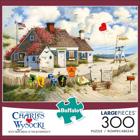 Buffalo Games - Charles Wysocki - Root Beer Break at the Butterfields - 300 Large Piece Jigsaw Puzzle, Brown
