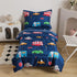 Caressma Navy Toddler Bedding Set Bed-in-a-Bag 4 Pieces, Soft Microfiber Kids Comforter