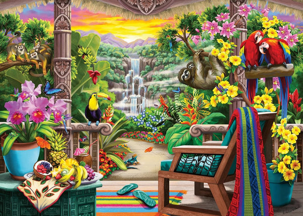 Wonder Forge Tropical Retreat 1000 Piece Jigsaw Puzzle for Adults | Unique,