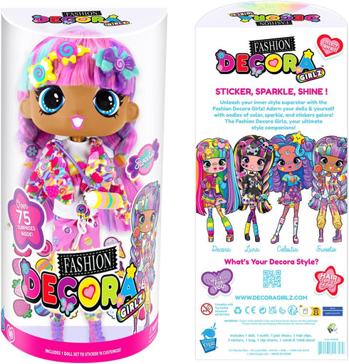 11" Decora Fashion Girlz Doll - Sweetie Stickers & Endless Style Fun for Creative Play