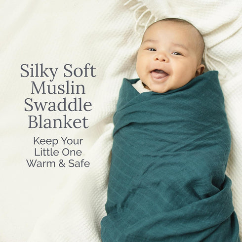 47" 47" Natemia Muslin Baby Blanket - Ultra Soft, Breathable Baby Blankets for Girls and Boys - Newborn Essentials