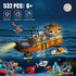 Set, Set 6 8 10 12 AKWME City Ocean Explorer Ship Building Exploration Boat Toy Building Block with LED Lights