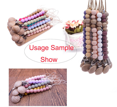 Dummy 30 Natural Beech Wood Round Pacifier Clips Silicone Pacifier Holder Suspender Clips Sutoyuen Wood Pacifier Clip