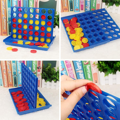 4 in a Row Game - Classic Board Game for Kids, 6 Spare Discs Included, Family Fun for Ages 3+