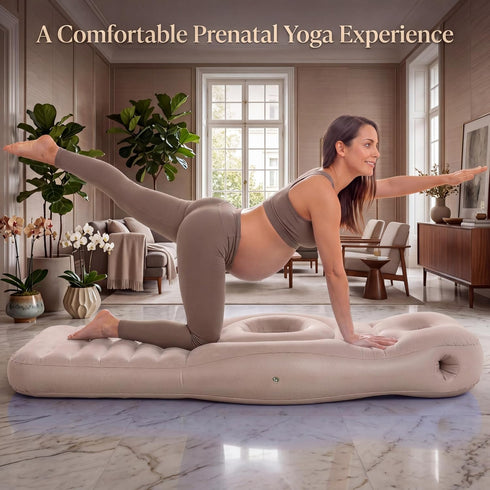 Lopecom Pregnancy Inflatable Pillow with a Hole, Prone Support Maternity Air Mattress with Pump, Supportive PVC